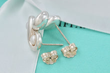 Load image into Gallery viewer, Tiffany &amp; Co. Infinity Silver Pearl Stud Earrings
