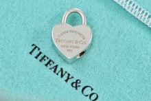 Load image into Gallery viewer, Please Return to Tiffany &amp; Co. Silver Heart Padlock Charm Pendant
