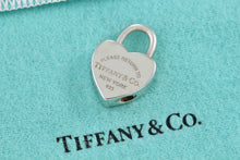 Load image into Gallery viewer, Please Return to Tiffany &amp; Co. Silver Heart Padlock Charm Pendant
