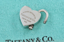 Load image into Gallery viewer, Please Return to Tiffany &amp; Co. Silver Heart Padlock Charm Pendant
