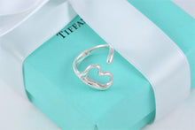 Load image into Gallery viewer, Tiffany &amp; Co. Elsa Peretti Silver Open Heart Ring Version 2
