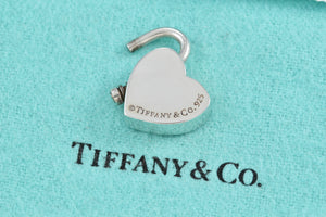 Please Return to Tiffany & Co. Silver Heart Padlock Charm Pendant