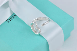 Tiffany & Co. Elsa Peretti Silver Open Heart Ring Version 2