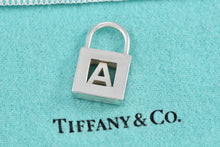 Load image into Gallery viewer, Tiffany &amp; Co. Silver Letter &quot;A&quot; Padlock Pendant
