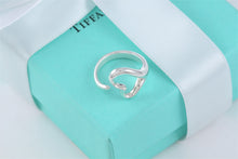 Load image into Gallery viewer, Tiffany &amp; Co. Elsa Peretti Silver Open Heart Ring Version 2
