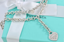 Load image into Gallery viewer, Return To Tiffany &amp; Co. Silver Drop Dangle Heart Tag 6mm Link Necklace
