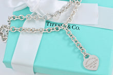 Load image into Gallery viewer, Return To Tiffany &amp; Co. Silver Drop Dangle Heart Tag 6mm Link Necklace
