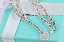 Load image into Gallery viewer, Return To Tiffany &amp; Co. Silver Drop Dangle Heart Tag 6mm Link Necklace
