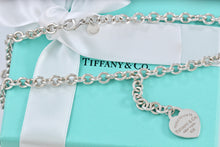 Load image into Gallery viewer, Return To Tiffany &amp; Co. Silver Drop Dangle Heart Tag 6mm Link Necklace
