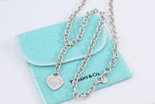 Load image into Gallery viewer, Return To Tiffany &amp; Co. Silver Drop Dangle Heart Tag 6mm Link Necklace
