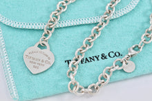 Load image into Gallery viewer, Return To Tiffany &amp; Co. Silver Drop Dangle Heart Tag 6mm Link Necklace
