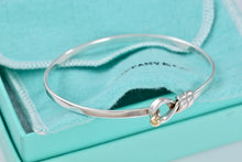 Load image into Gallery viewer, Tiffany &amp; Co. 18Kt. Gold &amp; Silver Hook &amp; Eye Bangle Small Bracelet Vintage Version 1
