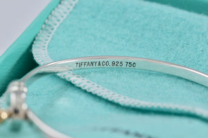 Tiffany & Co. 18Kt. Gold & Silver Hook & Eye Bangle Small Bracelet Vintage Version 1