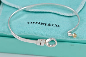 Tiffany & Co. 18Kt. Gold & Silver Hook & Eye Bangle Small Bracelet Vintage Version 1