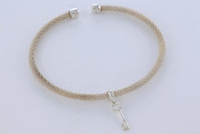 Load image into Gallery viewer, Tiffany &amp; Co. Dangling Key Charm Mesh Cuff Bracelet
