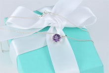 Load image into Gallery viewer, Tiffany &amp; Co. Silver Sparkler Purple Amethyst Pendant Necklace

