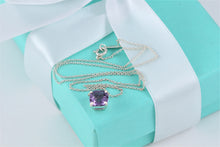 Load image into Gallery viewer, Tiffany &amp; Co. Silver Sparkler Purple Amethyst Pendant Necklace
