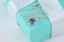Load image into Gallery viewer, Tiffany &amp; Co. Silver Sparkler Purple Amethyst Pendant Necklace
