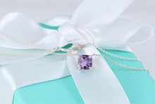 Load image into Gallery viewer, Tiffany &amp; Co. Silver Sparkler Purple Amethyst Pendant Necklace
