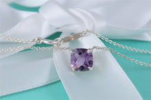 Load image into Gallery viewer, Tiffany &amp; Co. Silver Sparkler Purple Amethyst Pendant Necklace
