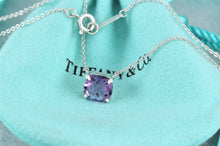 Load image into Gallery viewer, Tiffany &amp; Co. Silver Sparkler Purple Amethyst Pendant Necklace
