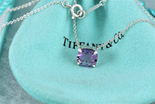 Load image into Gallery viewer, Tiffany &amp; Co. Silver Sparkler Purple Amethyst Pendant Necklace
