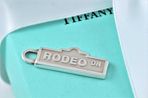 Tiffany & Co. Silver "RODEO DR." Streen Sign Charm Pendant