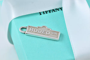 Tiffany & Co. Silver "RODEO DR." Streen Sign Charm Pendant