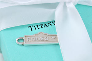 Tiffany & Co. Silver "RODEO DR." Streen Sign Charm Pendant