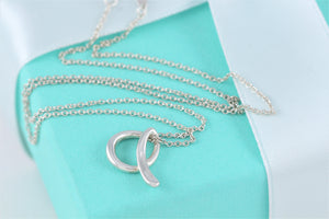 Tiffany & Co. Elsa Peretti Silver Alphabet Letter "A" Pendant Necklace