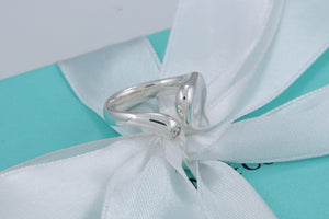 Tiffany & Co. Elsa Peretti Silver Diamond Full Heart Ring