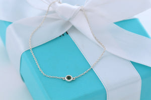 Tiffany & Co. Elsa Peretti Slver Color By The Yard Tsavorite Delicate Chain Bracelet