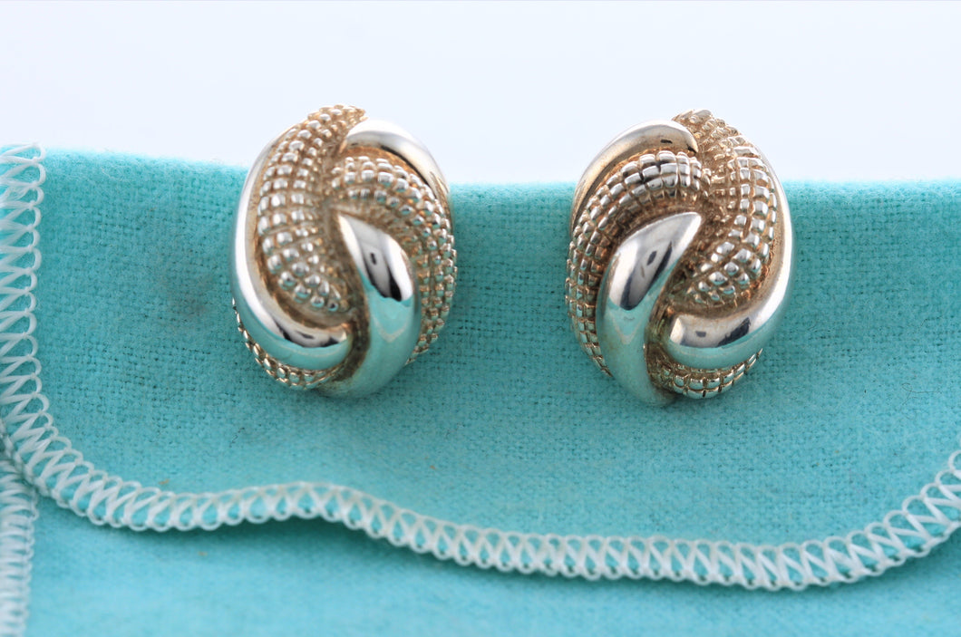 Tiffany & Co. Nature Silver Reptile Texture Clip-on Earrings