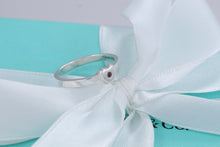 Load image into Gallery viewer, Tiffany &amp; Co. Paloma Picasso Pink Sapphire Silver Heart Stacking Band Ring Sz. 8
