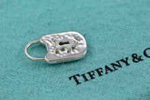 Load image into Gallery viewer, Tiffany &amp; Co. Silver Small Hammered Keyhole Padlock Pendant
