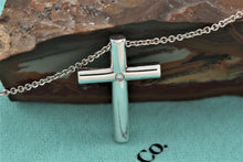 Load image into Gallery viewer, Tiffany &amp; Co. Silver Diamond Large Cross Pendant Necklace
