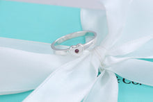 Load image into Gallery viewer, Tiffany &amp; Co. Paloma Picasso Pink Sapphire Silver Heart Stacking Band Ring Sz. 8
