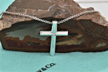 Load image into Gallery viewer, Tiffany &amp; Co. Silver Diamond Large Cross Pendant Necklace
