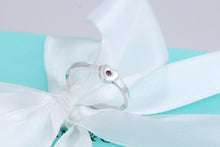 Load image into Gallery viewer, Tiffany &amp; Co. Paloma Picasso Pink Sapphire Silver Heart Stacking Band Ring Sz. 8
