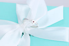 Load image into Gallery viewer, Tiffany &amp; Co. Paloma Picasso Pink Sapphire Silver Heart Stacking Band Ring Sz. 8
