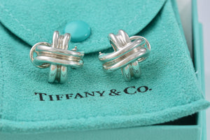 Tiffany & Co. Silver Signature X Clip on Earrings