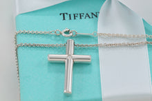 Load image into Gallery viewer, Tiffany &amp; Co. Silver Diamond Large Cross Pendant Necklace
