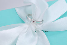 Load image into Gallery viewer, Tiffany &amp; Co. Paloma Picasso Pink Sapphire Silver Heart Stacking Band Ring Sz. 8
