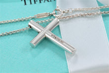 Load image into Gallery viewer, Tiffany &amp; Co. Silver Diamond Large Cross Pendant Necklace
