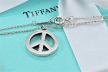 Load image into Gallery viewer, Tiffany &amp; Co. Silver Peace Sign Large Pendant Necklace
