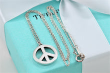 Load image into Gallery viewer, Tiffany &amp; Co. Silver Peace Sign Large Pendant Necklace
