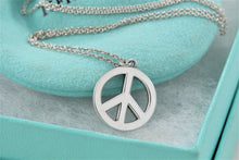 Load image into Gallery viewer, Tiffany &amp; Co. Silver Peace Sign Large Pendant Necklace
