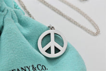 Load image into Gallery viewer, Tiffany &amp; Co. Silver Peace Sign Large Pendant Necklace
