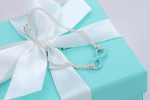 Load image into Gallery viewer, Tiffany &amp; Co. Infinity Silver Blue Enamel Double Chain Bracelet
