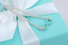 Load image into Gallery viewer, Tiffany &amp; Co. Infinity Silver Blue Enamel Double Chain Bracelet
